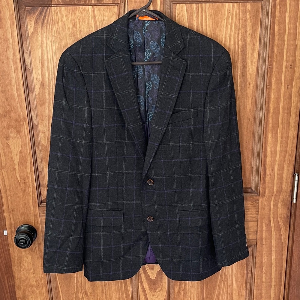 Tallia Checkered Suit Coat,Blazer.100% Lambs Wool.Men’s 38R.Preppy, Academia
